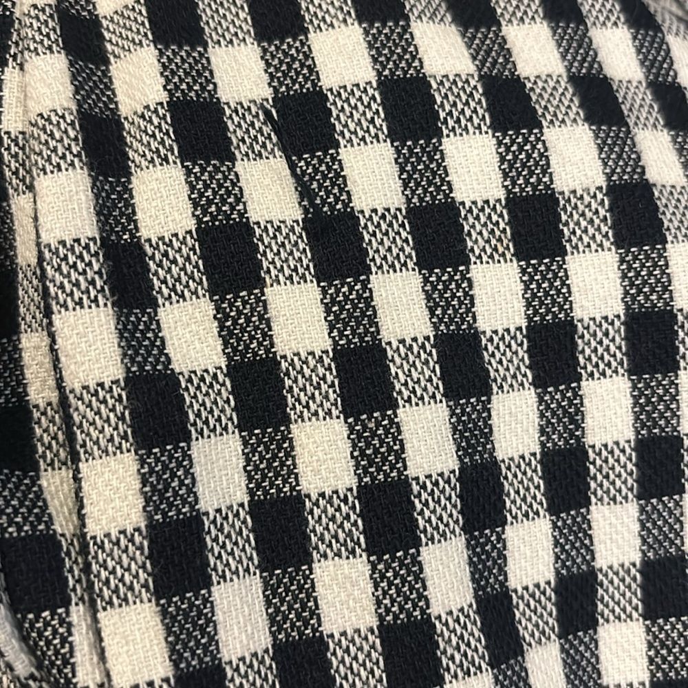 L.A.M.B. Asymmetrical Gingham Double-Zip Hooded Bomber with Cropped Sleeves - Picture 8 of 12